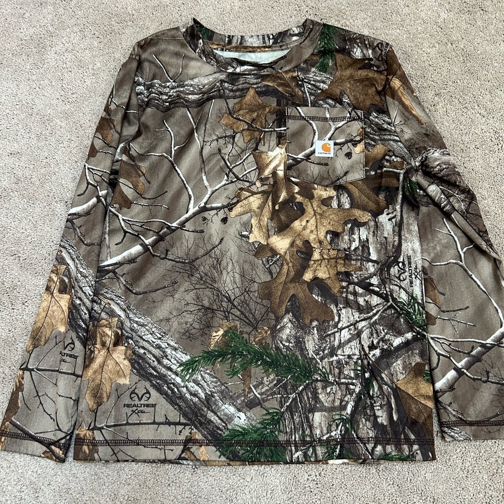 Carhartt Woodland Camo Shirt boys S 8-10